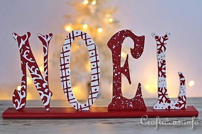 Wooden NOEL Christmas Mantel Decoration