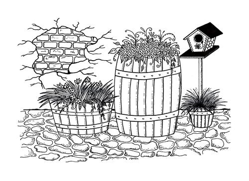 Scenic Garden Adult Coloring Page Favecrafts Com