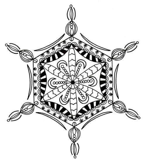 Snowflake Quilt Coloring Page / Bejeweled Snowflake Adult Coloring Page | FaveCrafts.com - Select from 35919 printable crafts of cartoons, nature, animals, bible and many more.