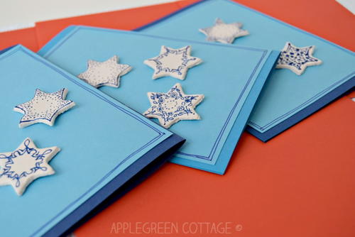 Christmas Cards With Clay Decoration