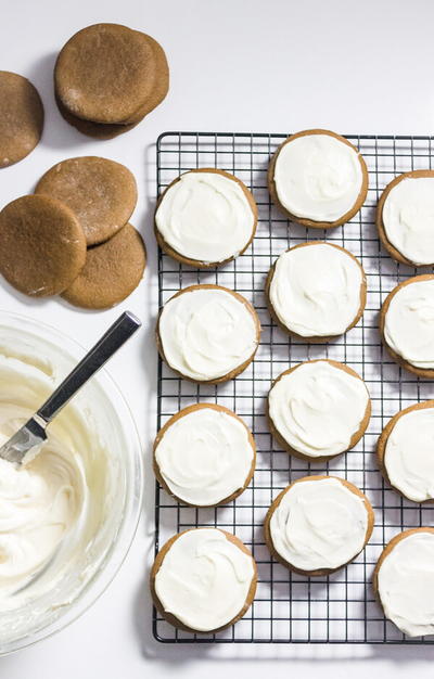 Gluten Free Gingerbread Cookies with Cream Cheese Frosting