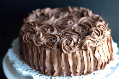 Frosted Chocolate Fudge Cake