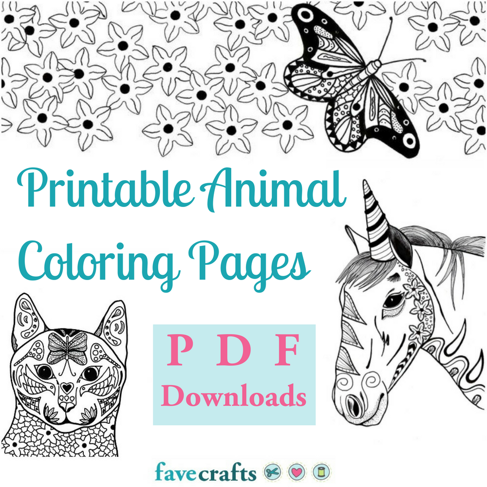 Download 37 Printable Animal Coloring Pages (PDF Downloads) | FaveCrafts.com
