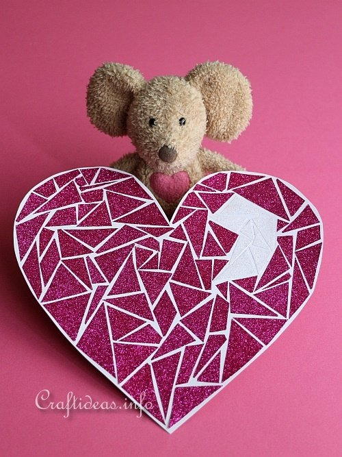 Glittery Paper Mosaic Heart