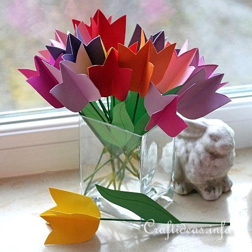 Colorful Paper Tulip Flowers Bouquet