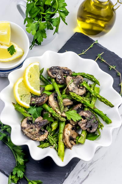 Skillet Mushroom Asparagus