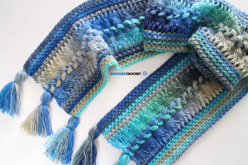 hairpin lace crochet scarf