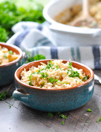 Dump-and-Bake Chicken and Rice Pilaf