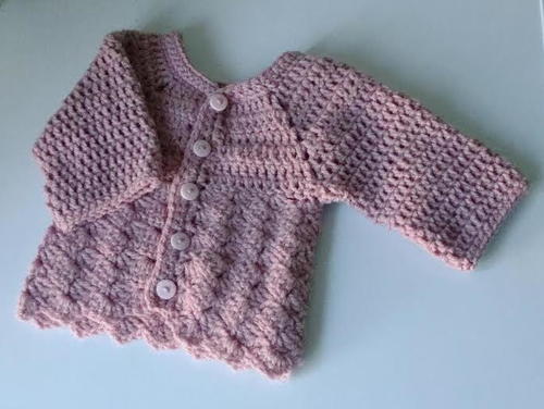 Tulip Baby Cardigan | AllFreeCrochet.com