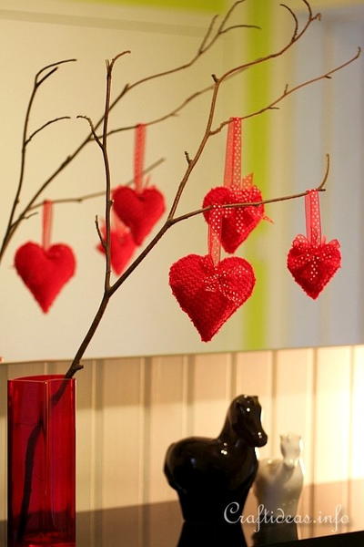 Textured Washcloth Heart Ornaments