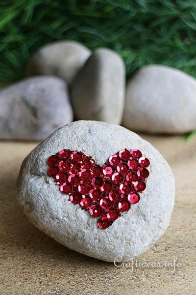 Sparkly Heart Stone Paper Weight