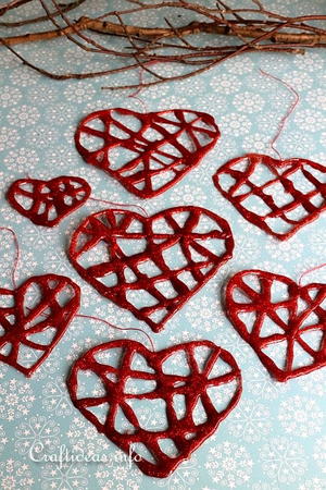 Quick Hot Glue Heart Ornaments