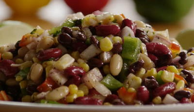 Mexican Red Bean Salad with Corn and Chickpeas