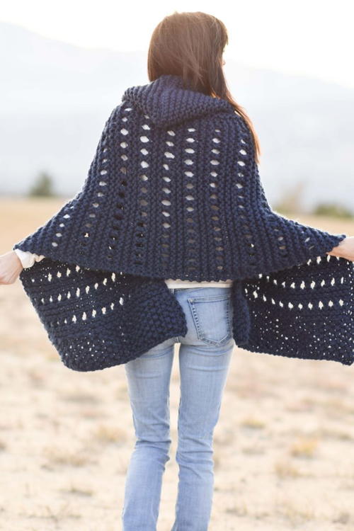 Hooded Knit Adak Wrap