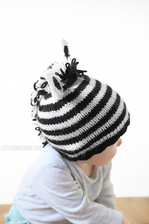 Stripey Zebra Knit Hat