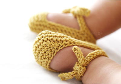 Knitted Baby Ballerina Shoes