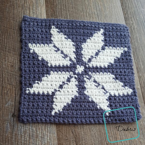 8" Tapestry Snowflake Afghan Square