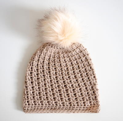 Double V Slouch Beanie Crochet Hat