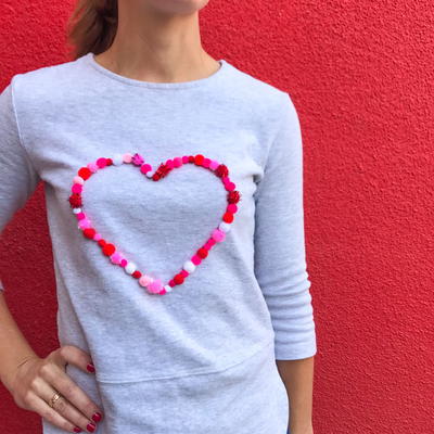 Easy Pom Pom Heart T-Shirt