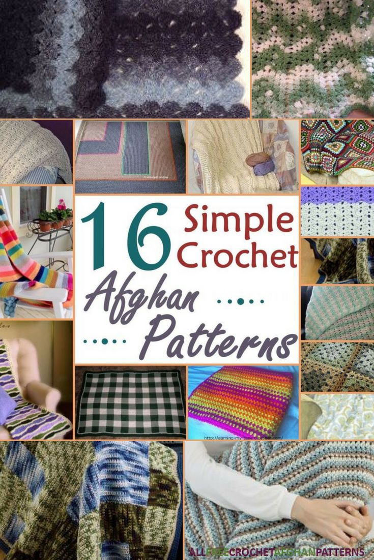 16 Simple Crochet Afghan Patterns | AllFreeCrochetAfghanPatterns.com