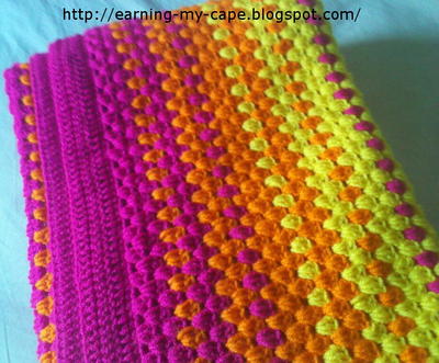 Color-Burst Granny Stripes Blanket