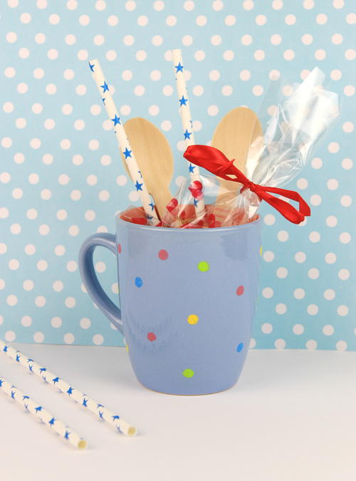 Candy Treats on a handmade Polka dots Cup