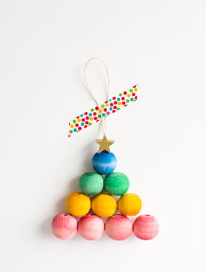 Rainbow Bead Christmas Tree Craft
