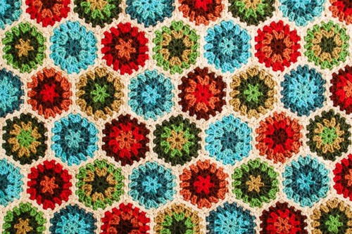Vintage Vibe Crochet Hexagon Afghan