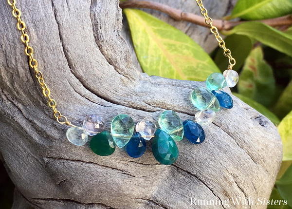 Ocean Waves Briolette Necklace