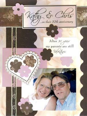 Valentines for 30 Years Scrapbook Layout