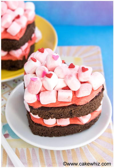 Chocolate Marshmallow Valentine Cake