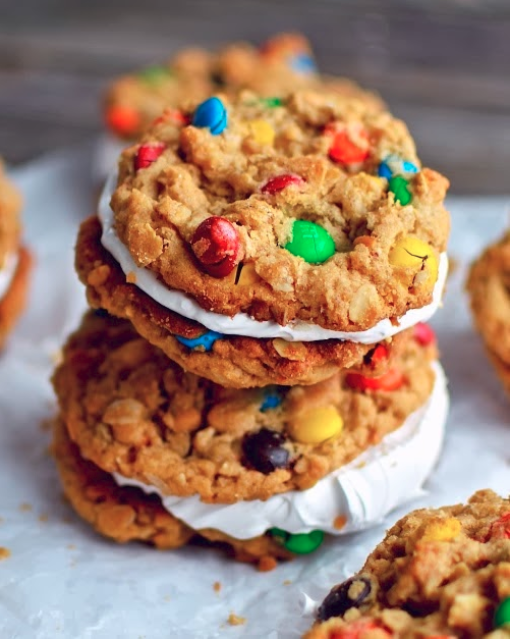 Monster Cookie Oatmeal Whoopie Pies
