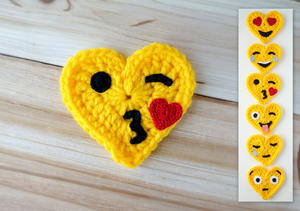 Crochet Emoji Valentines – Blowing a Kiss