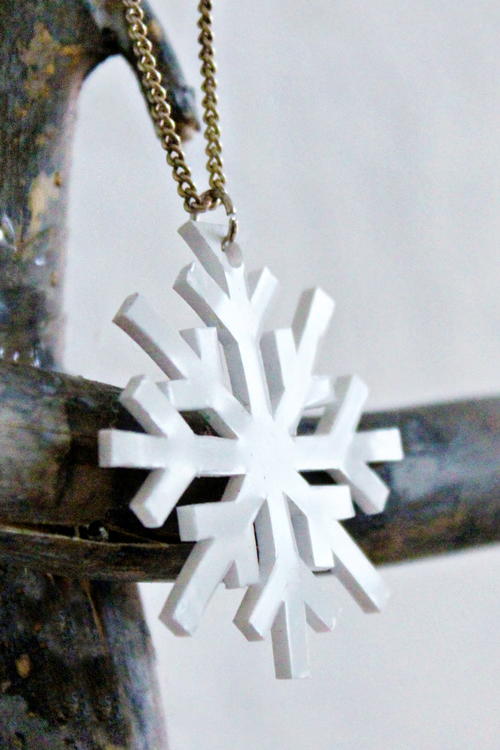 Shrinky Dink Snowflake Necklace