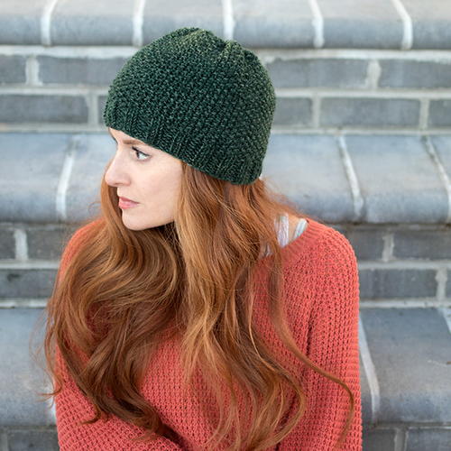 Evergreen Seed Stitch Beanie