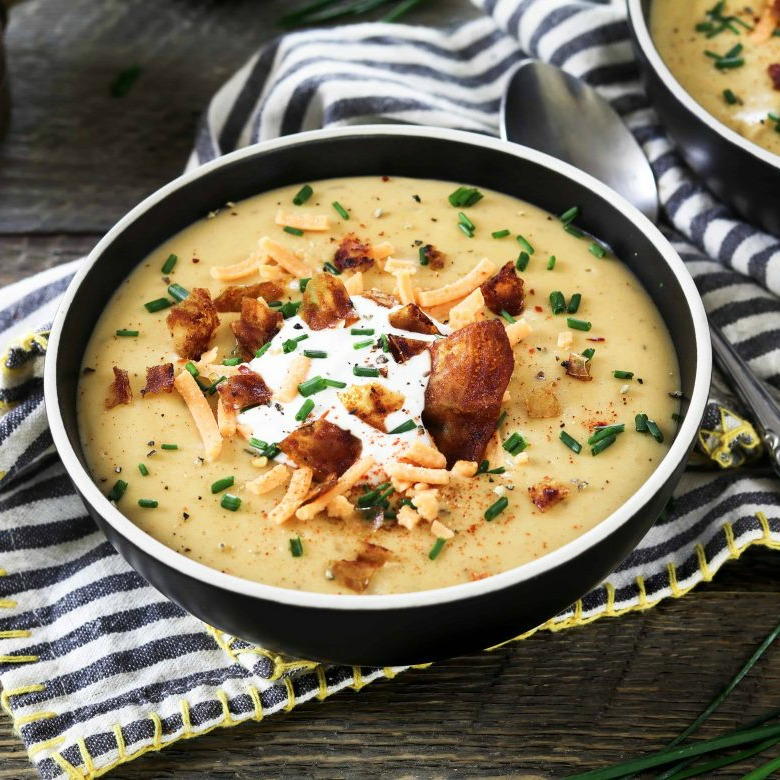 Fully Loaded Baked Potato Soup | FaveHealthyRecipes.com