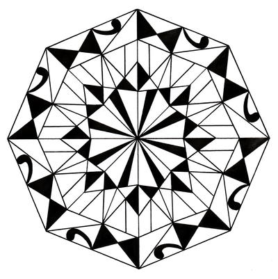 Kaleidoscope Mandala Adult Coloring Page