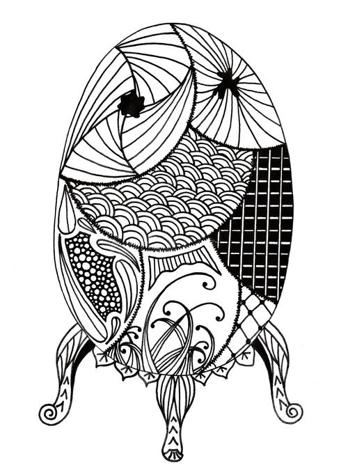 Easter Egg Deluxe Adult Coloring Page