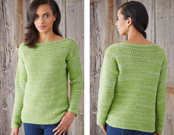Boat Neck Pullover Sweater Crochet Pattern