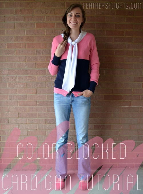 Color Blocked Cardigan Tutorial