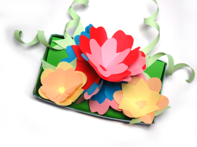 Cut Out Paper Flower Bouquet Gift