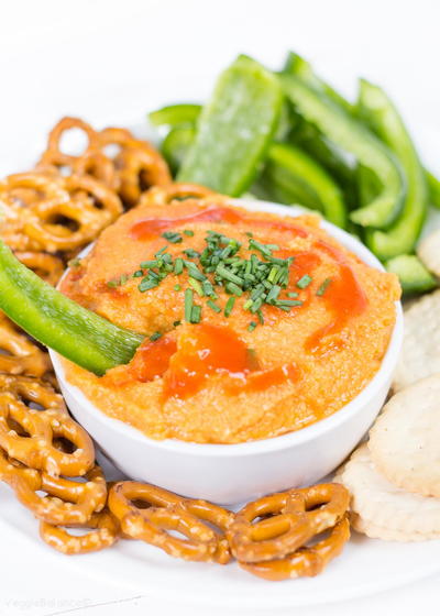 Healthy Buffalo Hummus {From Scratch 3-Ingredients}