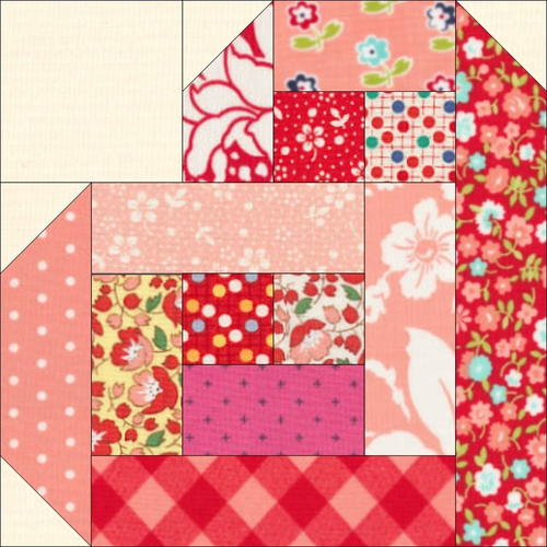 Scrappy Log Cabin Hearts Favequilts Com