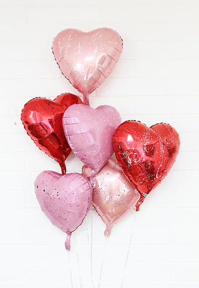 Paint Splatter Heart Balloons