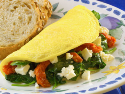 Overstuffed Mediterranean Omelet