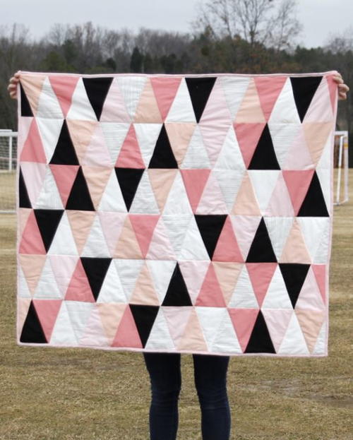 Modern Ombre Diamonds Baby Quilt