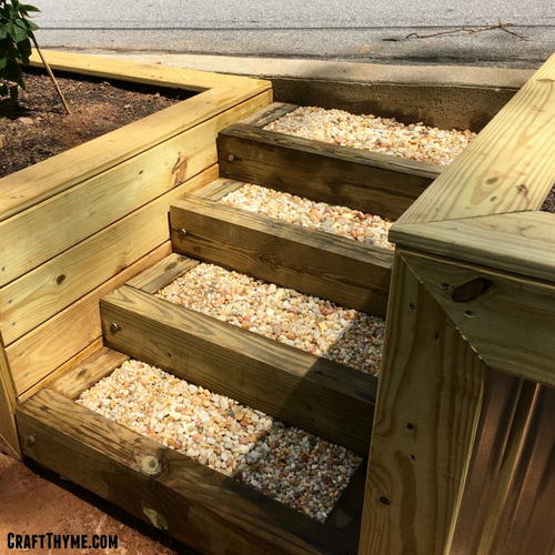 DIY Timber and Pea Gravel Stairs