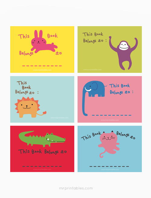 Whimsical Zoo Animal Bookplates