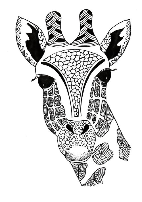 Giraffe Zentangle Coloring Page | FaveCrafts.com