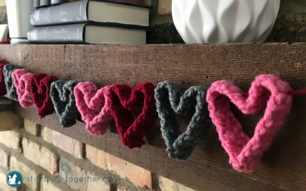 Crochet Hearts Garland